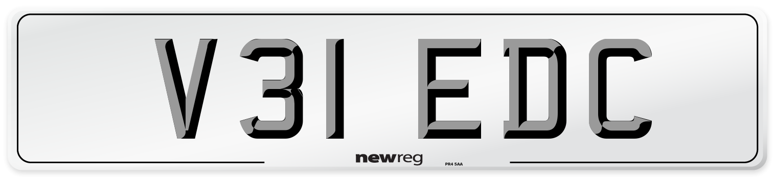 V31 EDC Number Plate from New Reg